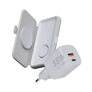 Xtorm 3in1 Opvouwbare Draadloze Oplader + 35W Snellader Bundel